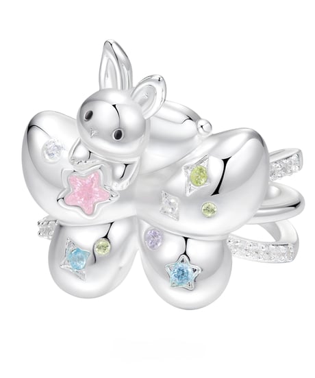 Rabbit ribbon ring
