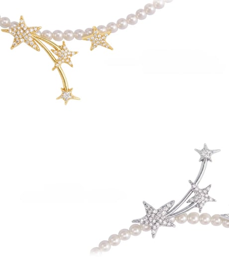 Glitter star stellar pearl necklace
