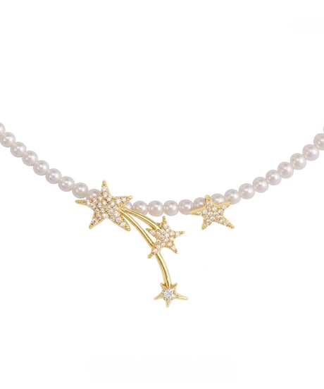 Glitter star stellar pearl necklace