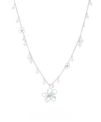Blue blossom pearl  necklace