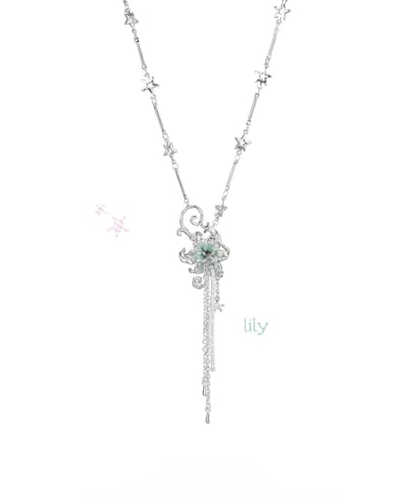 Mist mint lily necklace
