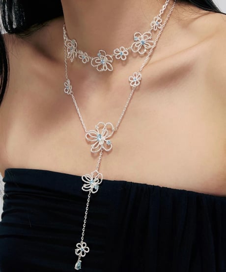 Blue blossom necklace