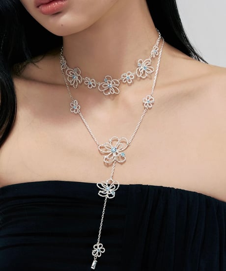 Blue blossom necklace