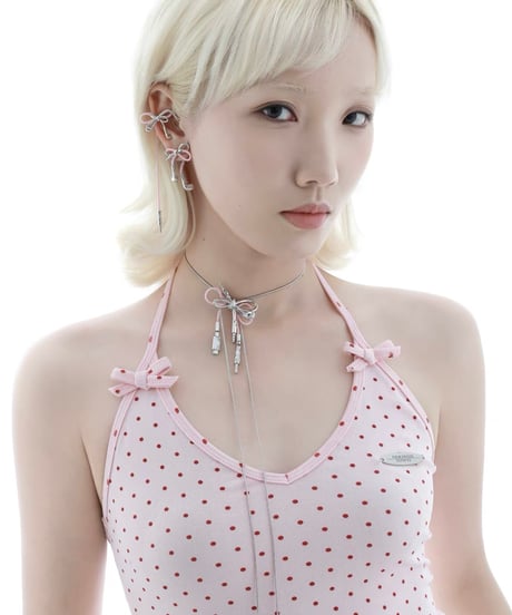 Ribbon earphone cord  necklace