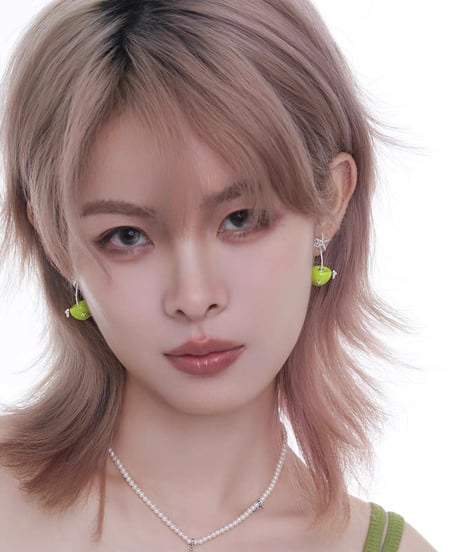 Green apple sparkle silver pierce