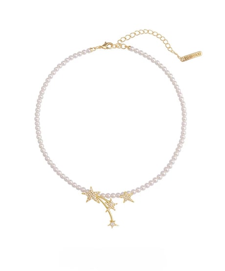 Glitter star stellar pearl necklace