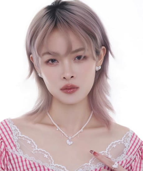 Dreamy pink ribbon pearl necklace