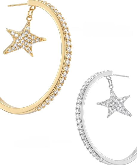 Glitter star hoop pierce