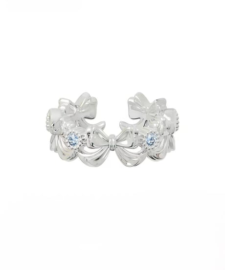 Ribbon parade silver ring