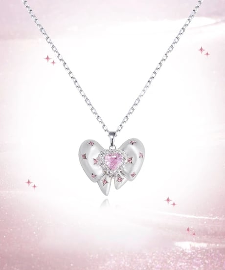 Dreamy pink ribbon necklace