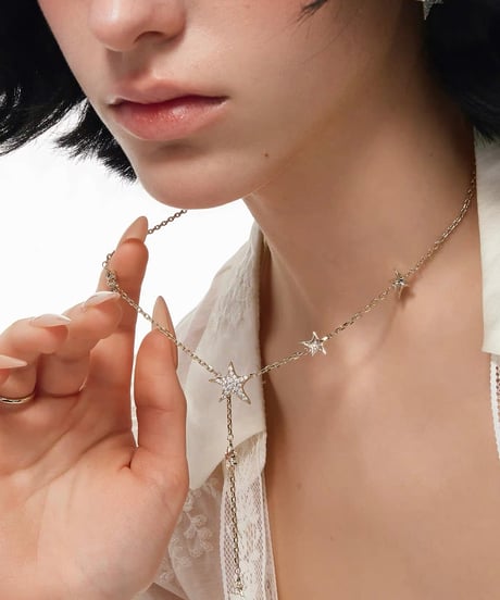 Glitter star drop necklace