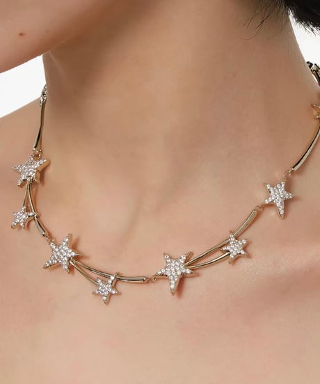 Glitter star cascade necklace