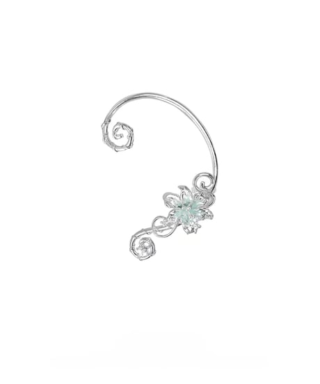 Mist mint lily roll ear cuff