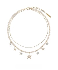 Glitter star pearl necklace