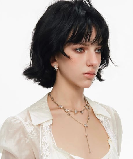 Glitter star drop necklace