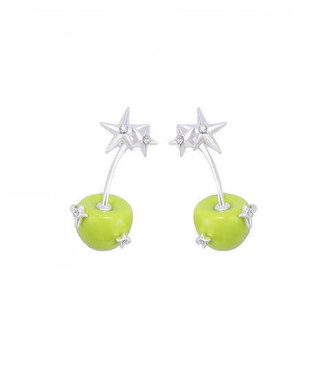 Green apple sparkle silver pierce