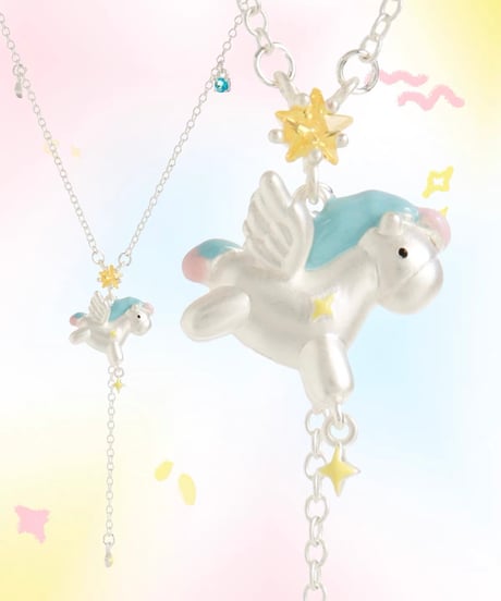 Colorful pop horse necklace