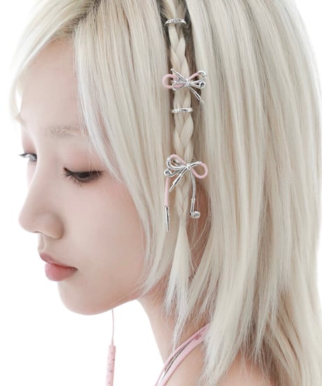 Ribbon earphone cord hair accessory