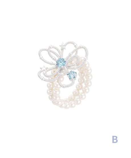 Blue blossom ring