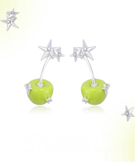 Green apple sparkle silver pierce