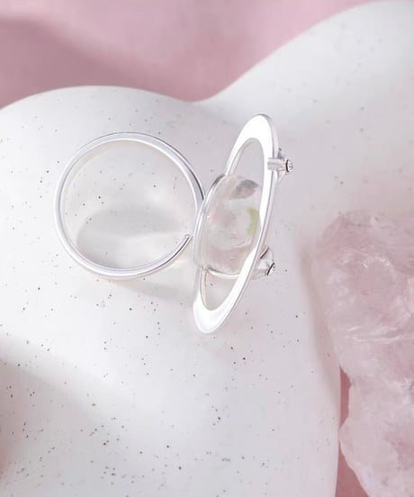 Apple heart planet ring