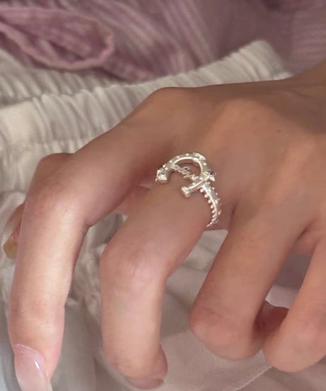 Horse shoe star ring