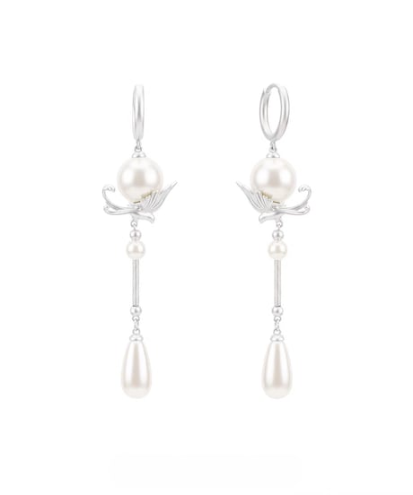 Lucky bird drop pearl pierce