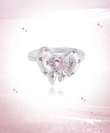 Dreamy pink ribbon ring