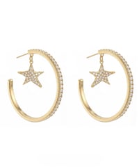 Glitter star hoop pierce