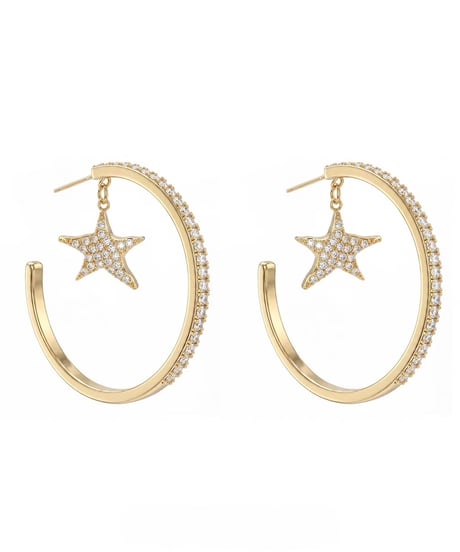 Glitter star hoop pierce
