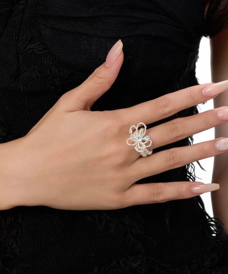 Blue blossom ring