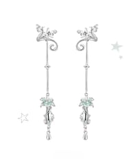 Mist mint lily drop ear cuff