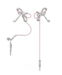 Ribbon earphone cord long pierce
