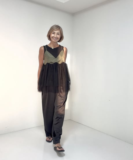 チュールチュニック 【Black |  Khaki 全2色】