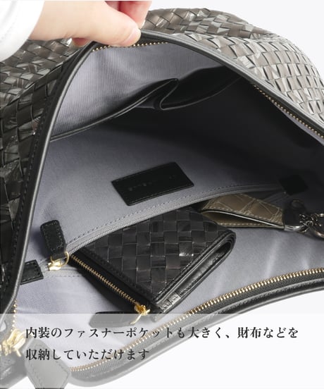 Lamb Leather 2way shoulder bag 【322852】日本製 A4