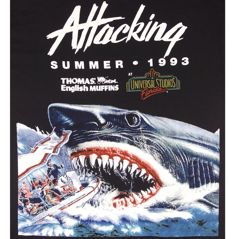 JAWS ジョーズ Tシャツ USA 1993年 アメリカ ムービーブラック UNIVERSA