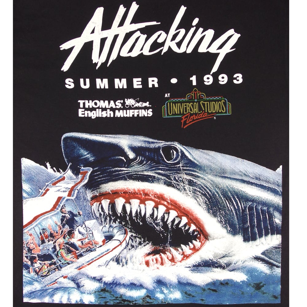 JAWS ジョーズ Tシャツ USA 1993年 アメリカ ムービーブラック UNIVERSA