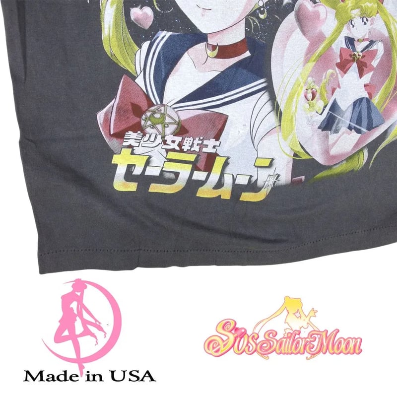 美少女戦士 セーラームーン Tシャツ USA製 アニメ ブラック 半袖