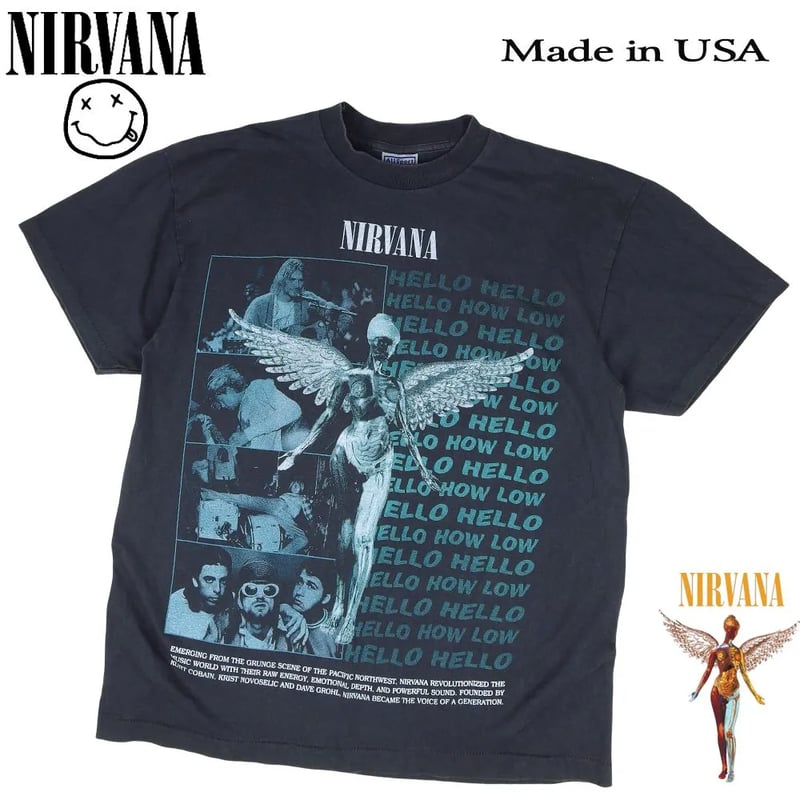 NIRVANA ニルバーナ Tシャツ IN UTERO HELLO 1993 ブラック ニルヴ