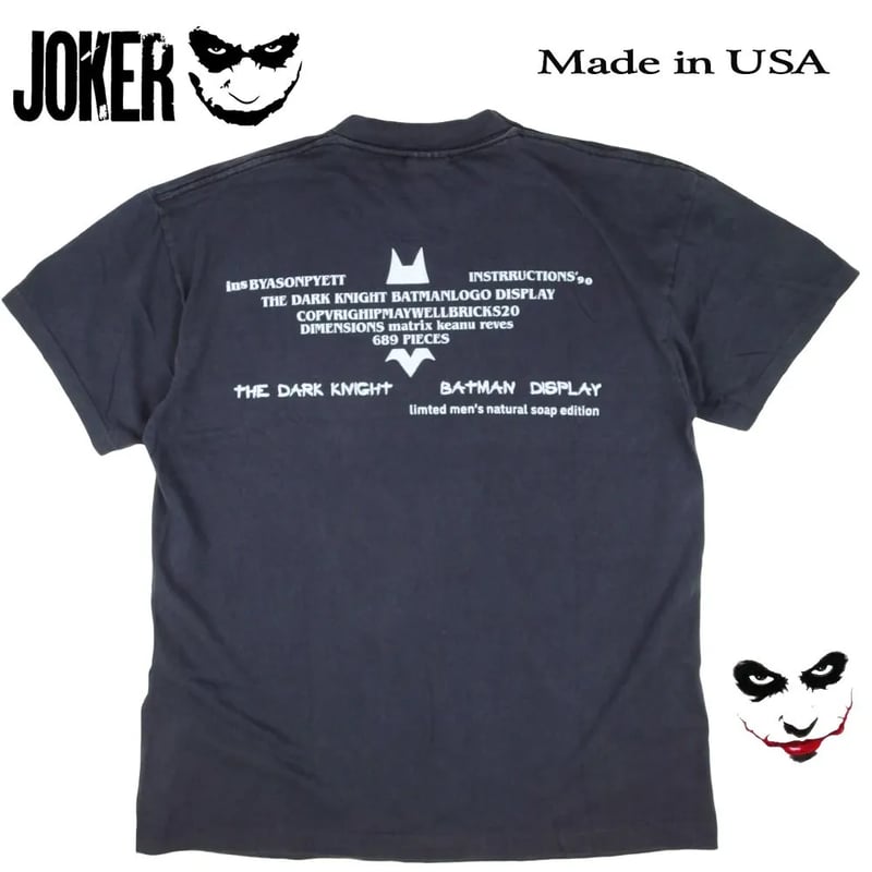 JOKER ジョーカー Tシャツ 半袖 DARK KNIGHT 映画T ブラック
