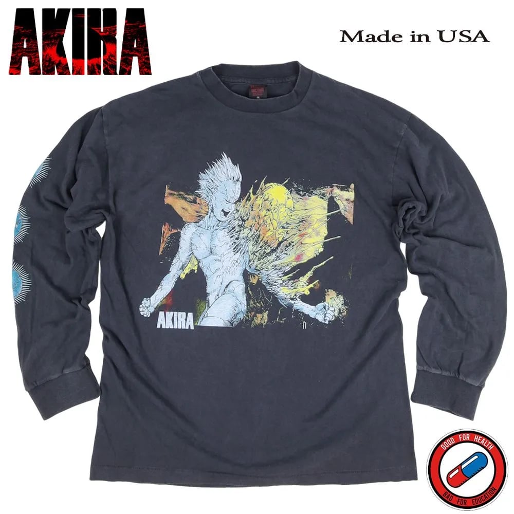 AKIRA ロンT アキラ 長袖 Tシャツ ロングスリーブ ブラック リブ付