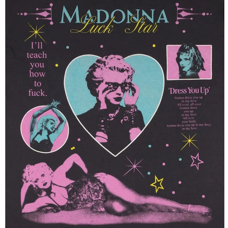 MADONNA マドンナ Tシャツ USA製 ブラック バンドT LUCKY STAR 198
