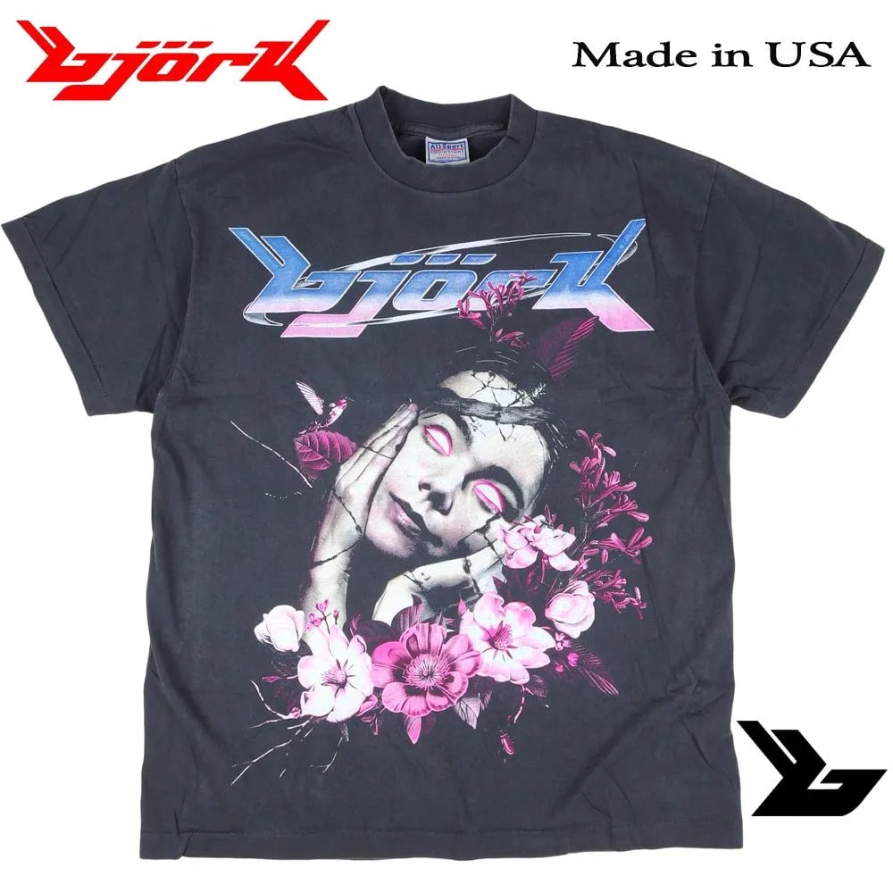 BJORK ビョーク ビヨーク Tシャツ USA製 半袖 ブラック バンドT