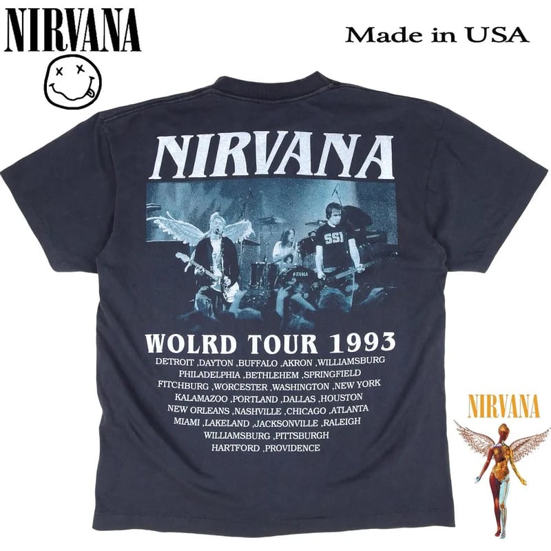 NIRVANA ニルバーナ Tシャツ IN UTERO HELLO 1993 ブラック ニルヴ