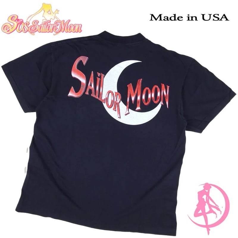 美少女戦士 セーラームーン Tシャツ USA製 アニメ ブラック 半袖