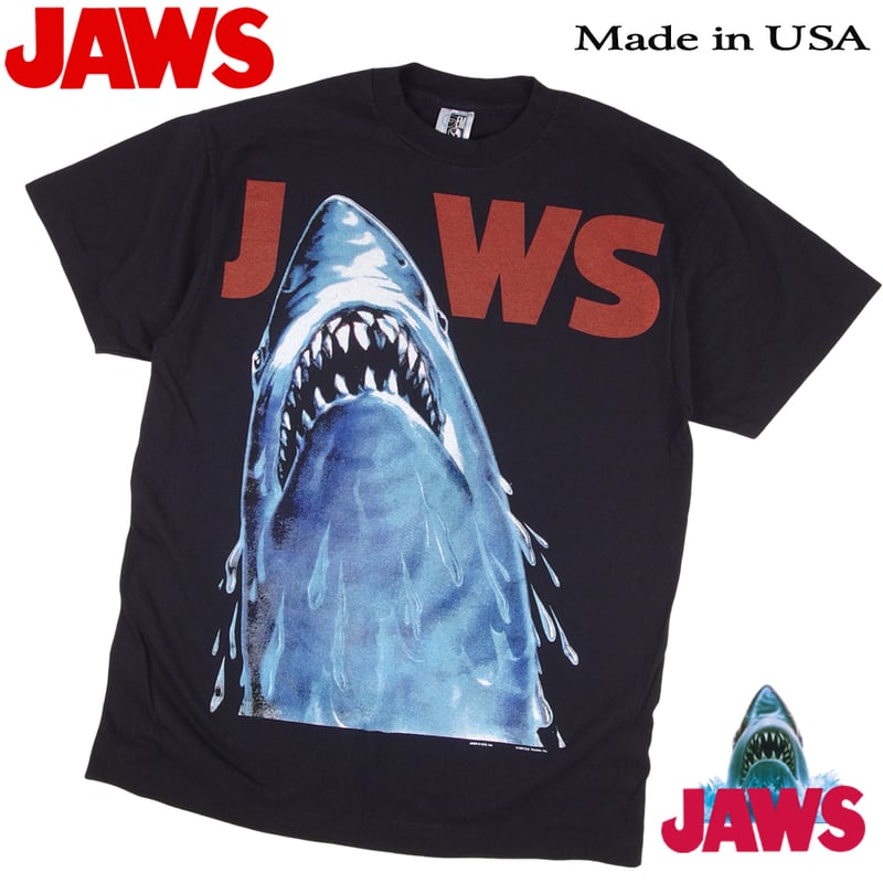 ほ*パ様 【90s】USA製 JAWS ジョーズ ヴィンテージTシャツ Lサイズ JAWS ジョーズ Tシャツ USA 1993年 アメリカ ムービーブラック UNIVERSA