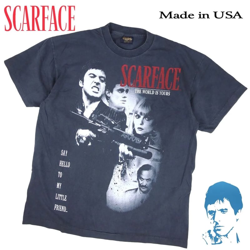 アルパチーノ Scarface ビンテージ映画Tシャツ ゴッドファーザー SCARFACE Tシャツ スカーフェイス 半袖 1983 アメリカ アルパチーノ
