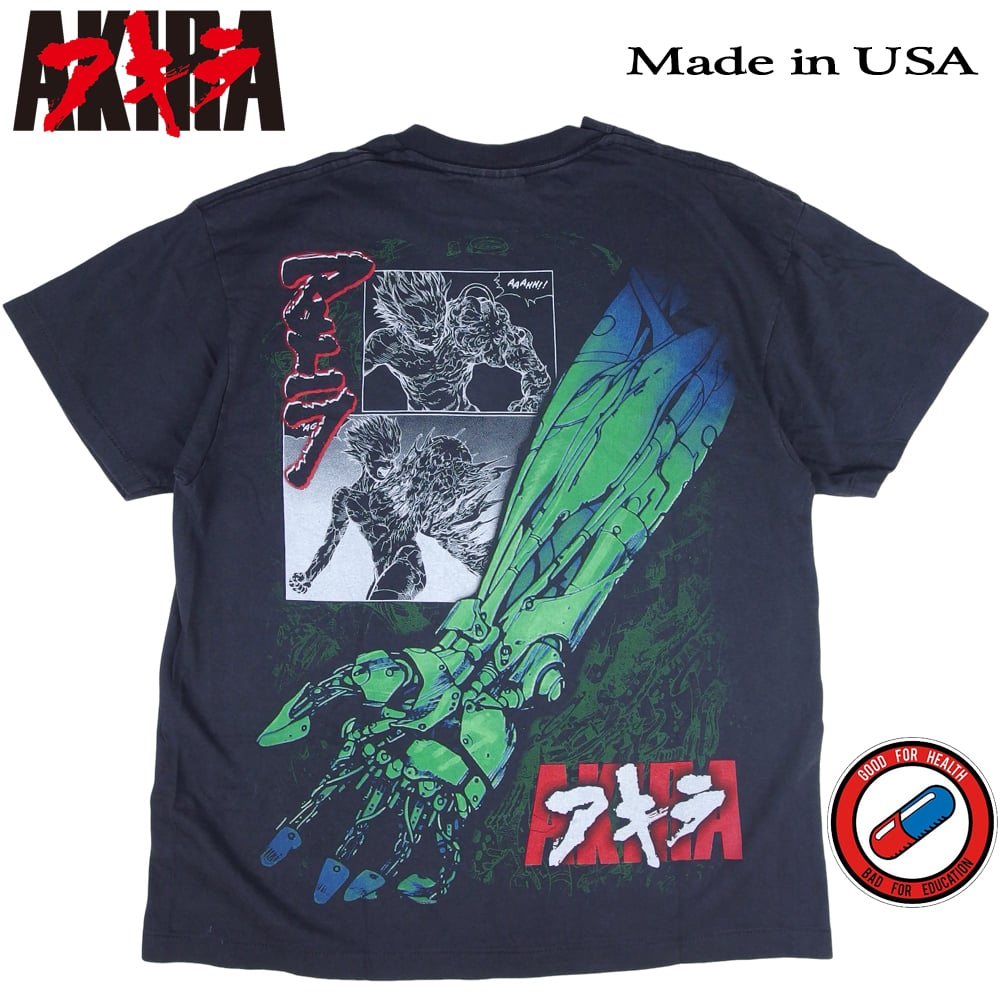 AKIRA アキラ　シングル　Made in USA　両面オールオーバープリント AKIRA アキラ アニメ Tシャツ USA製 ブラック Lサイズ 半袖 メンズ