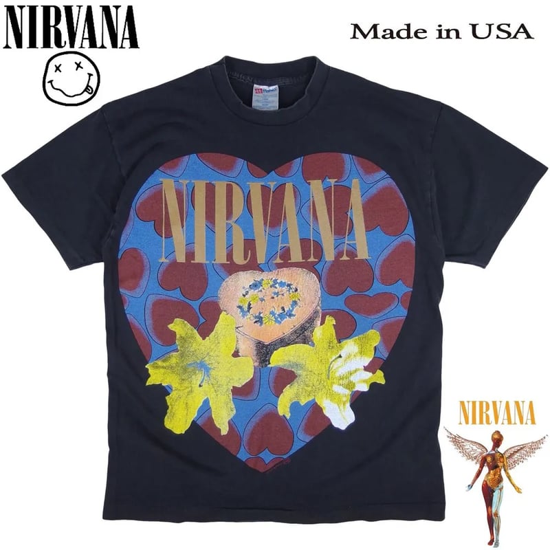 NIRVANA ニルヴァーナ Tシャツ ハートシェイプ USA製 ブラック Lサイズ