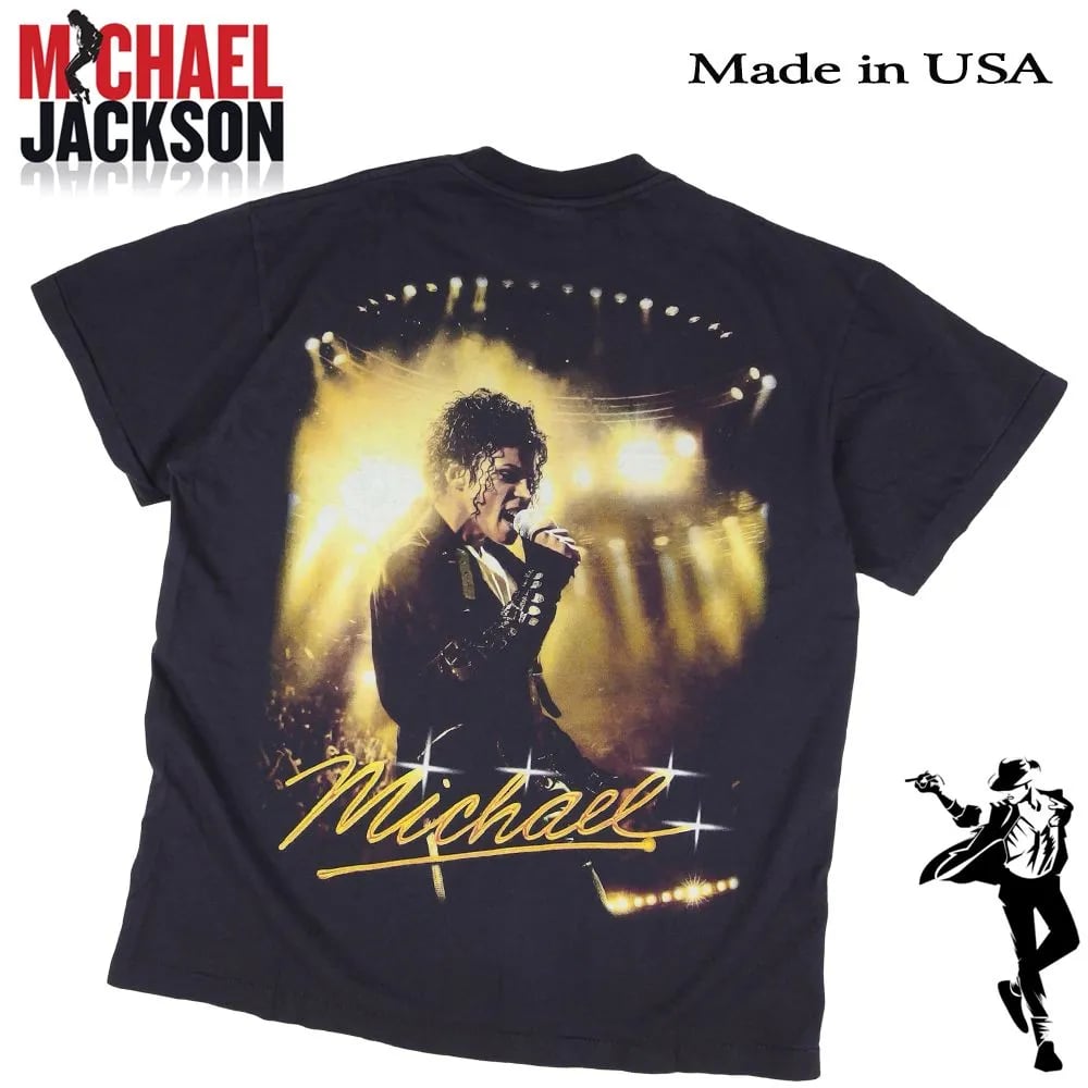 み*や様 Michael Jackson ヴィンテージ Tシャツ USA製 MICHAEL JACKSON マイケルジャクソン Tシャツ USA製 半袖 ブラック